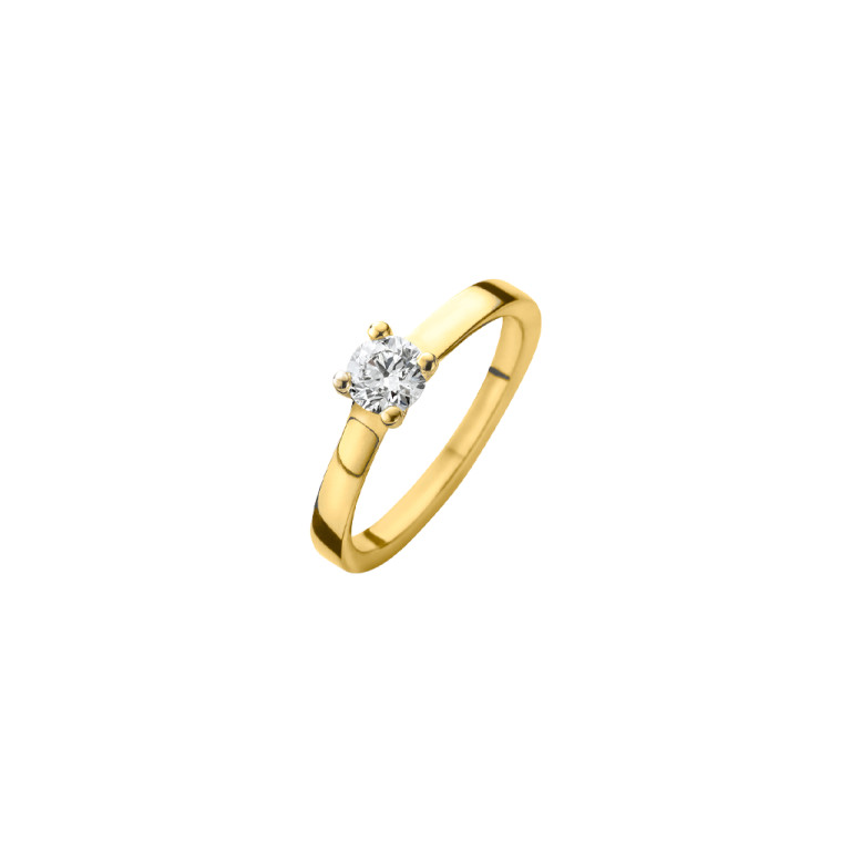 geelgoud solitair ring met diamant Schaap en Citroen Diamonds - #2 geelgoud solitair ring met diamant Schaap en Citroen Diamonds - #2