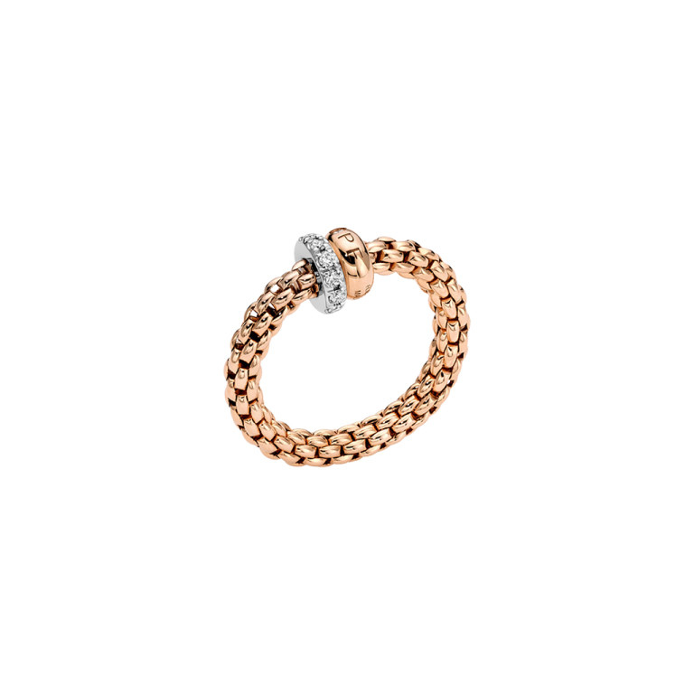Fope Solo flexibele ring rosé/wit goud met diamant - 62408AX_PB_R_BRX_00M - #1 Fope Solo flexibele ring rosé/wit goud met diamant - 62408AX_PB_R_BRX_00M - #1