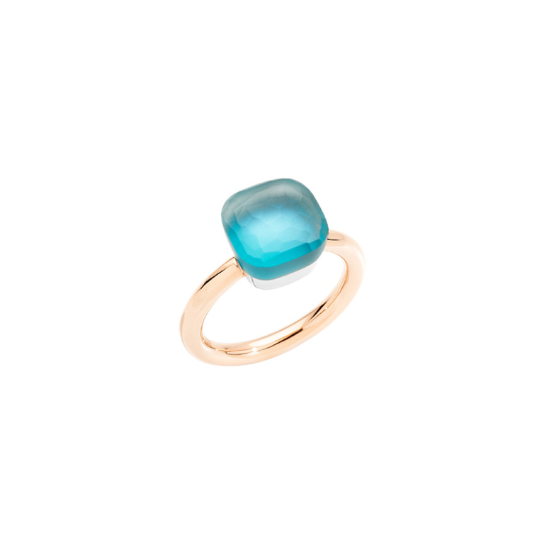 Pomellato Nudo Gelé ring rosé/wit goud met Topaas/parelmoer/turquoise - PAA1100 O6000 SYMTU - #2 Pomellato Nudo Gelé ring rosé/wit goud met Topaas/parelmoer/turquoise - PAA1100 O6000 SYMTU - #2