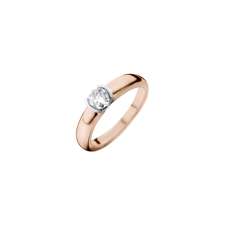 rosé/wit goud solitair ring met diamant Schaap en Citroen Diamonds - #2 rosé/wit goud solitair ring met diamant Schaap en Citroen Diamonds - #2