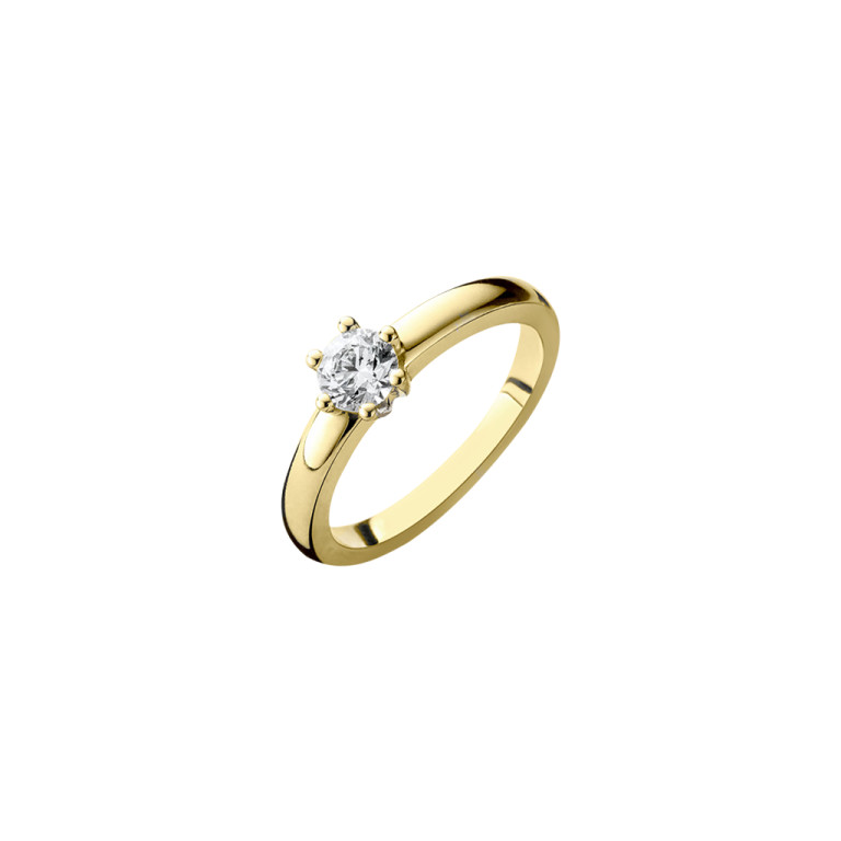 geel/wit goud solitair ring met diamant Schaap en Citroen Diamonds - #2 geel/wit goud solitair ring met diamant Schaap en Citroen Diamonds - #2