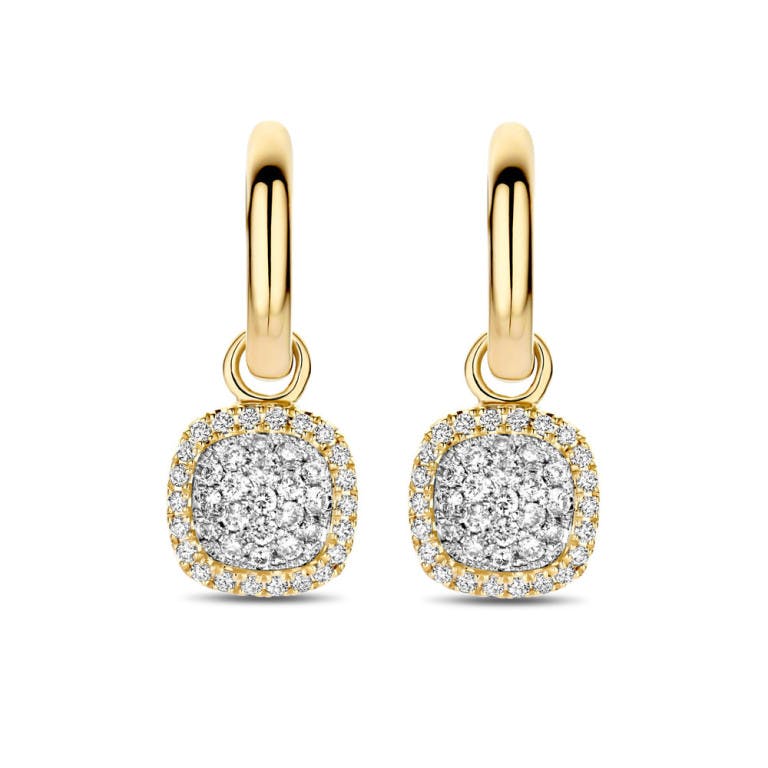 Tirisi Jewelry Milano Sweeties oorhangers geel/wit goud met diamant