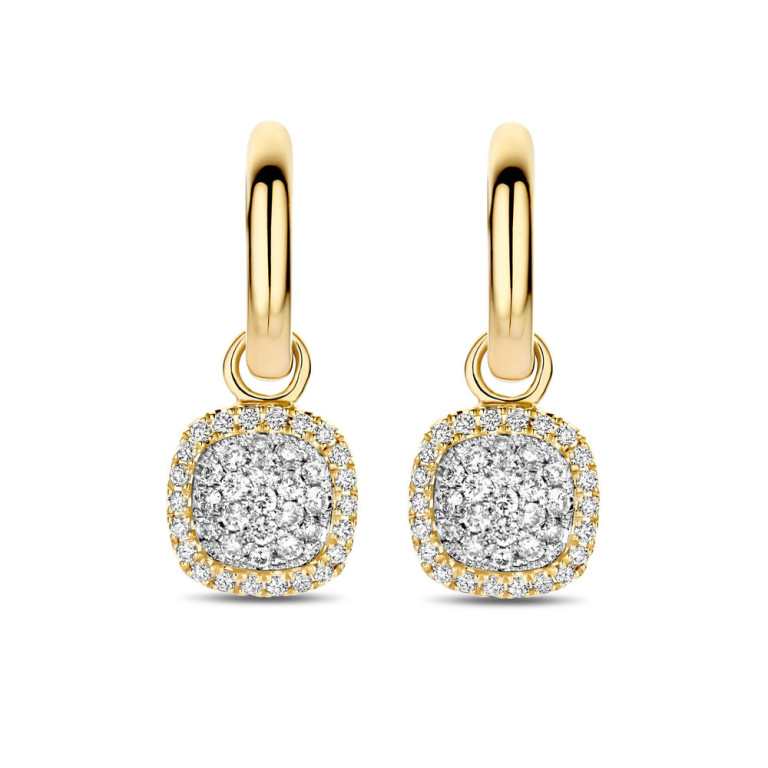 Tirisi Jewelry Milano Sweeties oorhangers geel/wit goud met diamant - TE9324D(2T) - #2 Tirisi Jewelry Milano Sweeties oorhangers geel/wit goud met diamant - TE9324D(2T) - #2