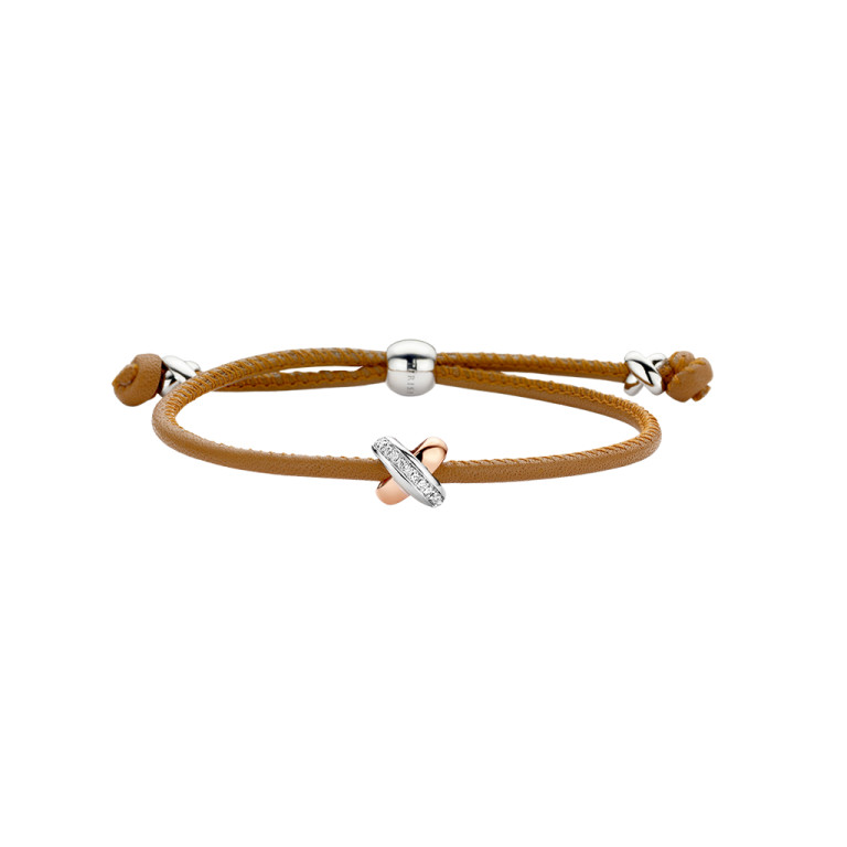 Tirisi Moda Kisses armband zilver/goud met diamant - TM2133NB(2P) - #3 Tirisi Moda Kisses armband zilver/goud met diamant - TM2133NB(2P) - #3