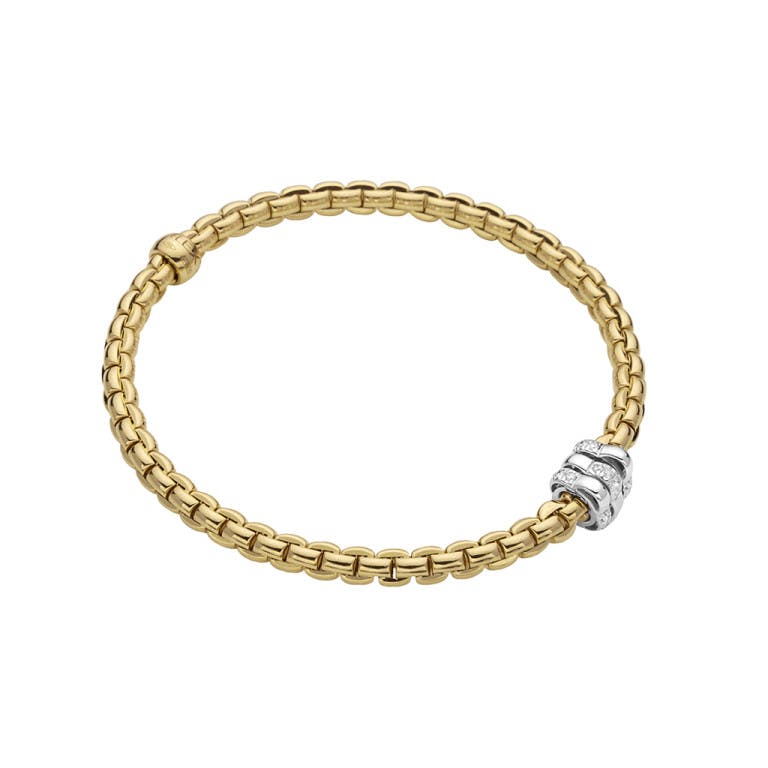 Fope Eka flexibele armband geel/wit goud met diamant - undefined - #1