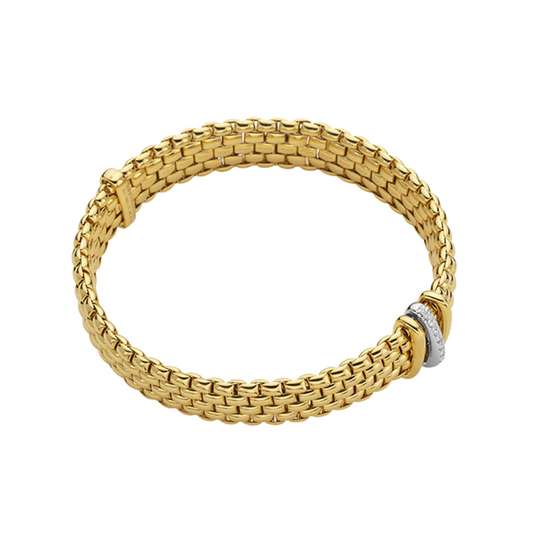 Fope Panorama flexibele armband geel/wit goud met diamant - 58704BX_BB_G_GBG_00M - #2 Fope Panorama flexibele armband geel/wit goud met diamant - 58704BX_BB_G_GBG_00M - #2