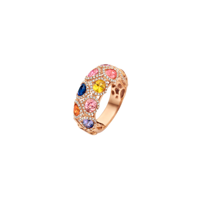 roodgoud ring met diamant Schaap en Citroen Colours Rainbow - #2 roodgoud ring met diamant Schaap en Citroen Colours Rainbow - #2