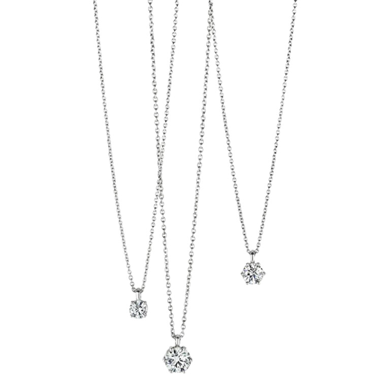 witgoud collier met hanger solitair met diamant SC Highlights Diamonds - #5 witgoud collier met hanger solitair met diamant SC Highlights Diamonds - #5