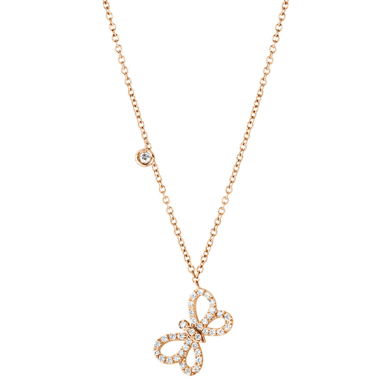 roodgoud collier met hanger met diamant Schaap en Citroen Diamonds - #3 roodgoud collier met hanger met diamant Schaap en Citroen Diamonds - #3