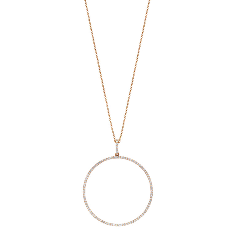 roodgoud collier met hanger entourage met diamant Schaap en Citroen Diamonds - #3 roodgoud collier met hanger entourage met diamant Schaap en Citroen Diamonds - #3