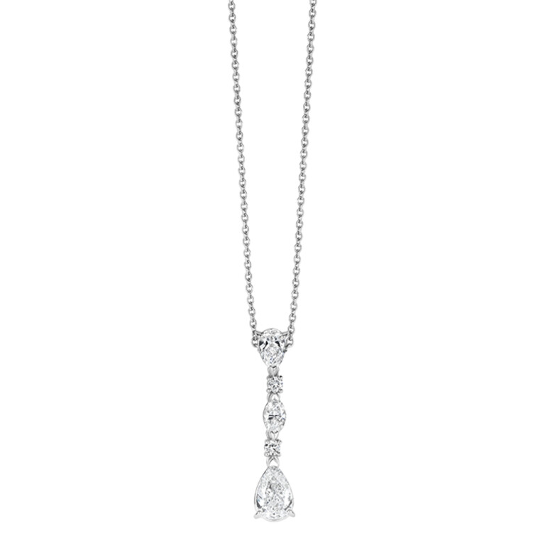 witgoud collier met hanger entourage met diamant SC Highlights Diamonds - #2 witgoud collier met hanger entourage met diamant SC Highlights Diamonds - #2