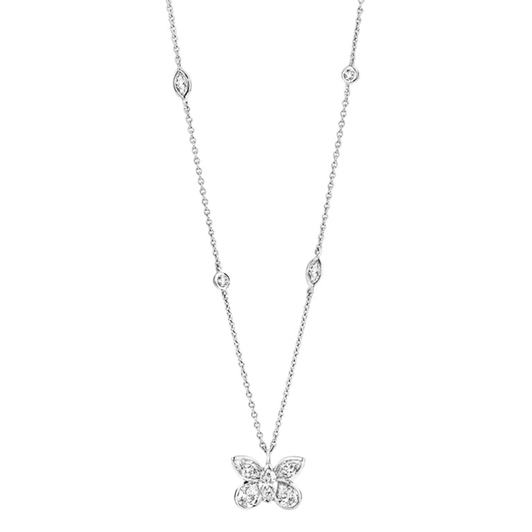 witgoud collier met hanger entourage met diamant SC Highlights Diamonds - #3 witgoud collier met hanger entourage met diamant SC Highlights Diamonds - #3