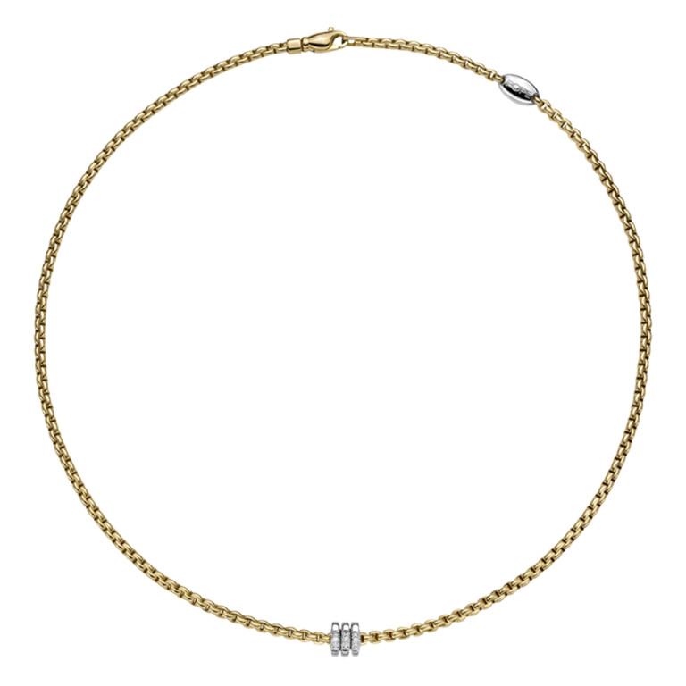 Fope Eka Tiny collier geel/wit goud met diamant - 73901CX_BB_G_BBB_043 - #2 Fope Eka Tiny collier geel/wit goud met diamant - 73901CX_BB_G_BBB_043 - #2