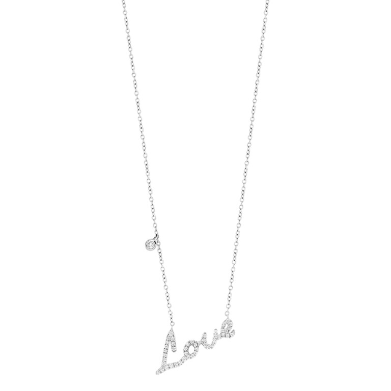 witgoud collier met hanger met diamant Schaap en Citroen Diamonds Love - #2 witgoud collier met hanger met diamant Schaap en Citroen Diamonds Love - #2