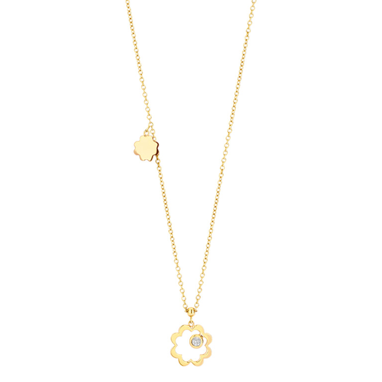 geelgoud collier met hanger met diamant Schaap en Citroen Diamonds - #2 geelgoud collier met hanger met diamant Schaap en Citroen Diamonds - #2