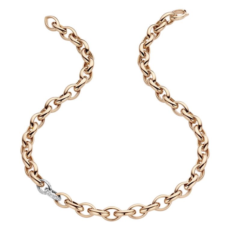 rosé/wit goud schakel collier met diamant SC Highlights Diamonds - #2 rosé/wit goud schakel collier met diamant SC Highlights Diamonds - #2
