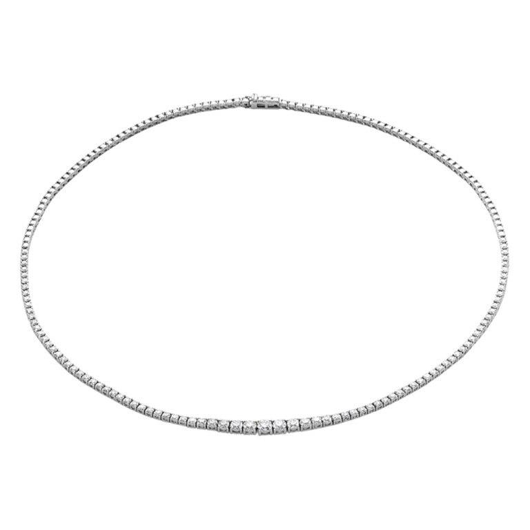 witgoud tennis collier met diamant Schaap en Citroen Diamonds - #1 witgoud tennis collier met diamant Schaap en Citroen Diamonds - #1