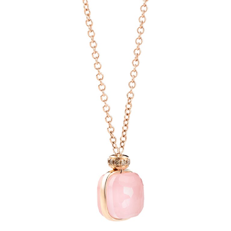 Pomellato Nudo Pendant collier met hanger rosé/wit goud met diamant - undefined - #2