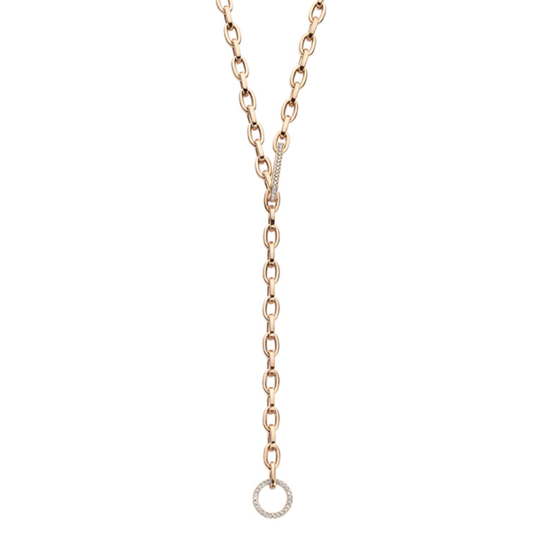 geelgoud schakel collier met diamant Schaap en Citroen Diamonds - #1 geelgoud schakel collier met diamant Schaap en Citroen Diamonds - #1