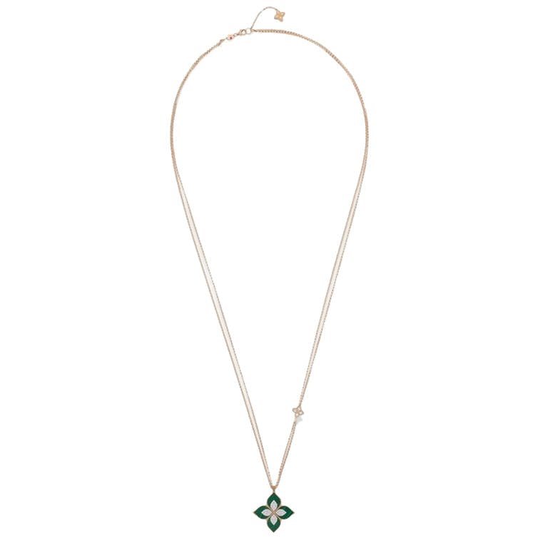 Roberto Coin Princess Flower collier met hanger rosé/wit goud met diamant - undefined - #1