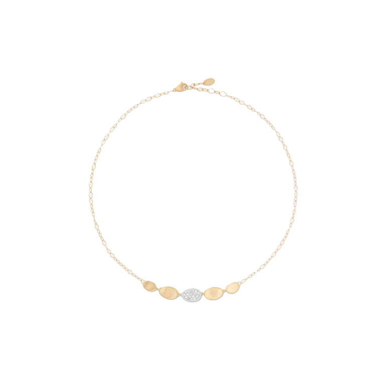Marco Bicego Lunaria collier geel/wit goud met diamant - CB2592-B - #2 Marco Bicego Lunaria collier geel/wit goud met diamant - CB2592-B - #2