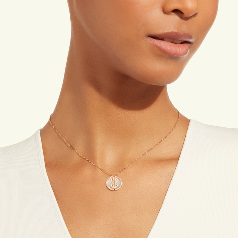 Fred Chance Infinie Lucky Medals collier roodgoud met diamant - 7B0268-000 - #4 Fred Chance Infinie Lucky Medals collier roodgoud met diamant - 7B0268-000 - #4