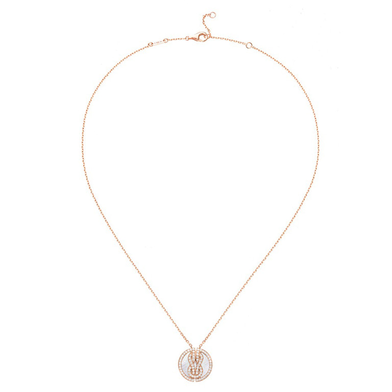 Fred Chance Infinie Lucky Medals collier roodgoud met diamant - 7B0268-000 - #2 Fred Chance Infinie Lucky Medals collier roodgoud met diamant - 7B0268-000 - #2