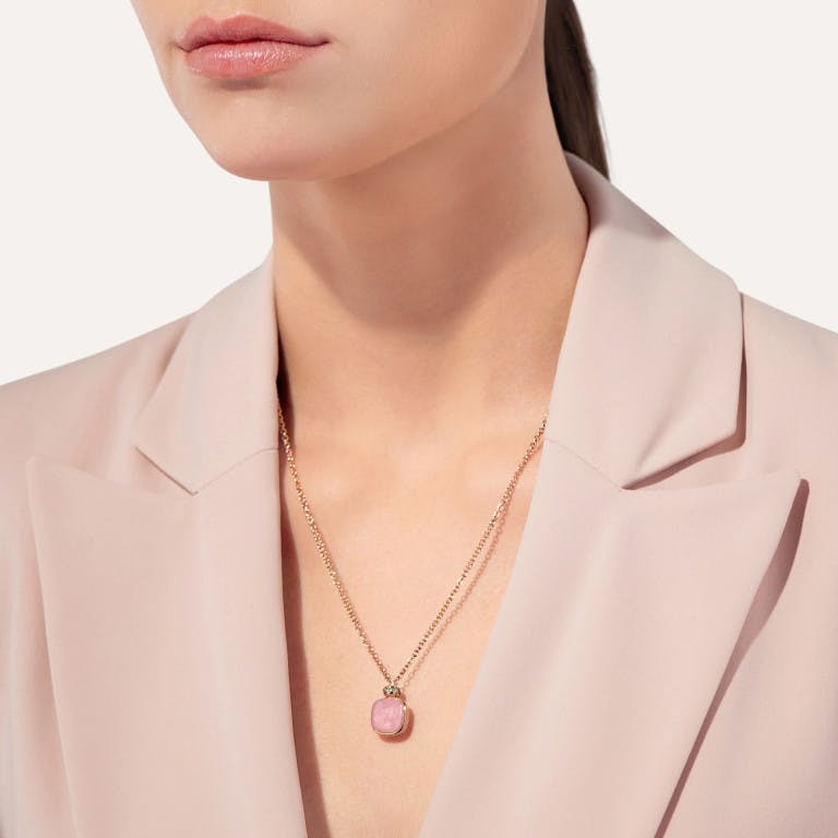 Pomellato Nudo Pendant collier met hanger rosé/wit goud met diamant - undefined - #3