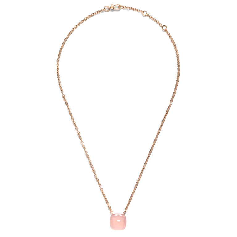Pomellato Nudo collier met hanger rosé/wit goud met Kwarts/chalcedon - PCB6012 O6000 00CQR - #2 Pomellato Nudo collier met hanger rosé/wit goud met Kwarts/chalcedon - PCB6012 O6000 00CQR - #2