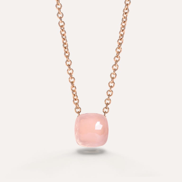 Pomellato Nudo Pendant collier met hanger rosé/wit goud met Kwarts/chalcedon - undefined - #3