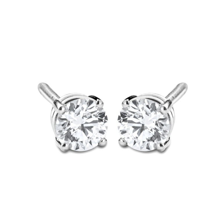witgoud solitair oorknoppen met diamant Schaap en Citroen Diamonds - #4 witgoud solitair oorknoppen met diamant Schaap en Citroen Diamonds - #4