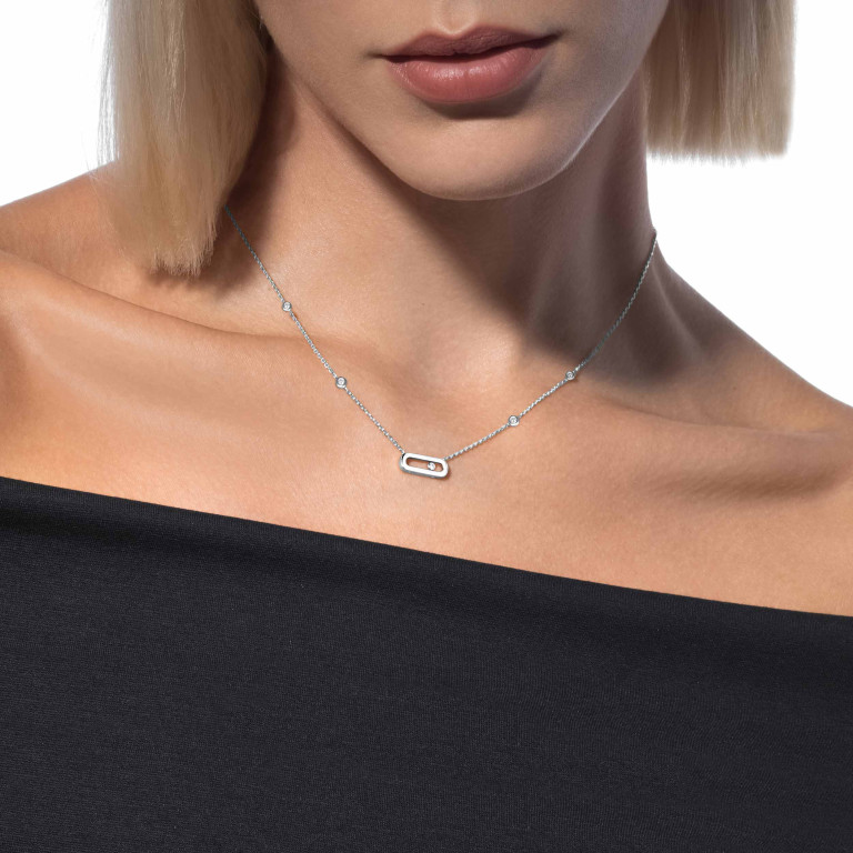 Messika Move Uno collier met hanger witgoud met diamant - 10053-WG - #4 Messika Move Uno collier met hanger witgoud met diamant - 10053-WG - #4
