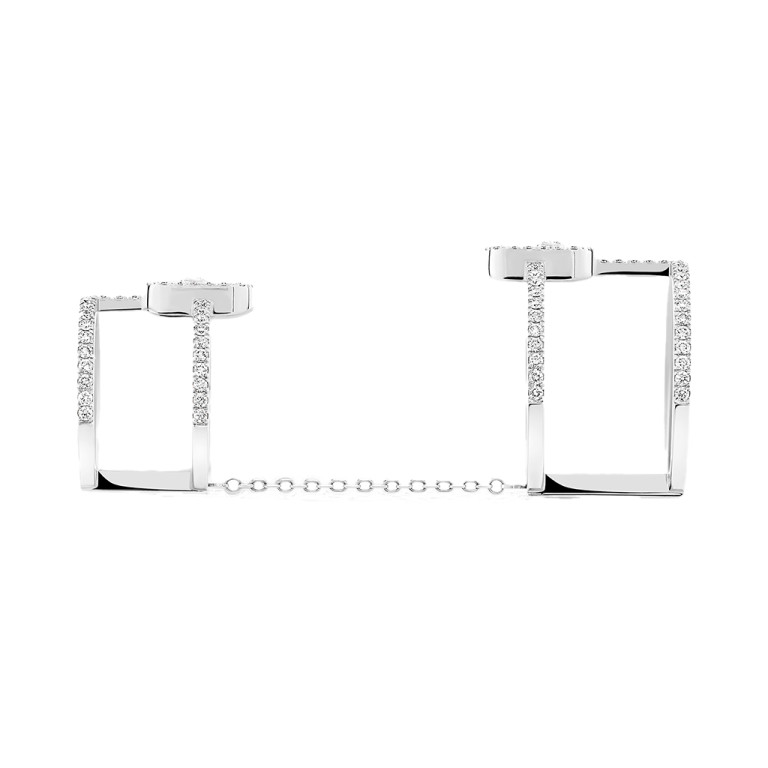 Messika Move Uno Double ring witgoud met diamant - 12857-WG - #2 Messika Move Uno Double ring witgoud met diamant - 12857-WG - #2