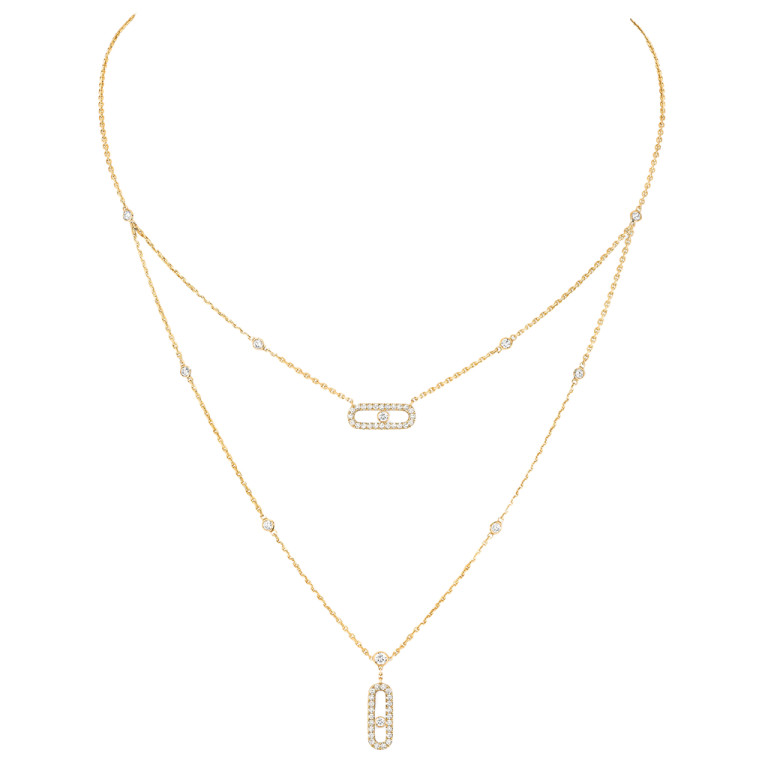 Messika Move Uno collier met hanger geelgoud met diamant - 7174-YG - #2 Messika Move Uno collier met hanger geelgoud met diamant - 7174-YG - #2