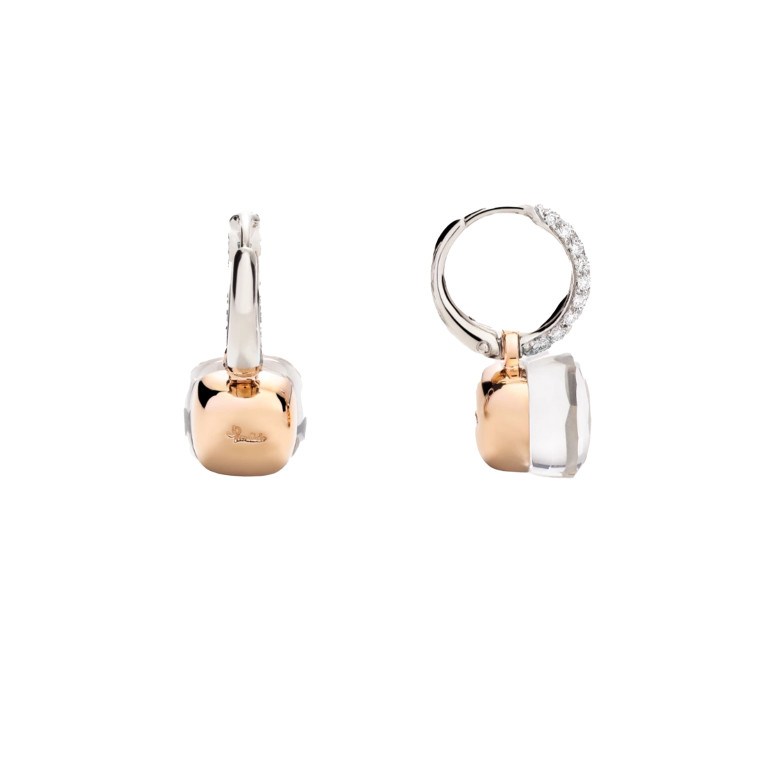 Pomellato Nudo Diamonds oorhangers rosé/wit goud met diamant - POB4010 O6WHR DB0TB - #2 Pomellato Nudo Diamonds oorhangers rosé/wit goud met diamant - POB4010 O6WHR DB0TB - #2