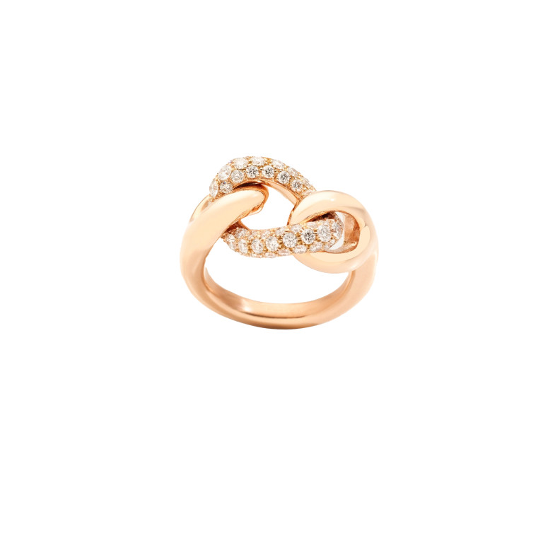 Pomellato Catene gourmette ring roodgoud met diamant - PAC1011 O7000 DB000 - #2 Pomellato Catene gourmette ring roodgoud met diamant - PAC1011 O7000 DB000 - #2