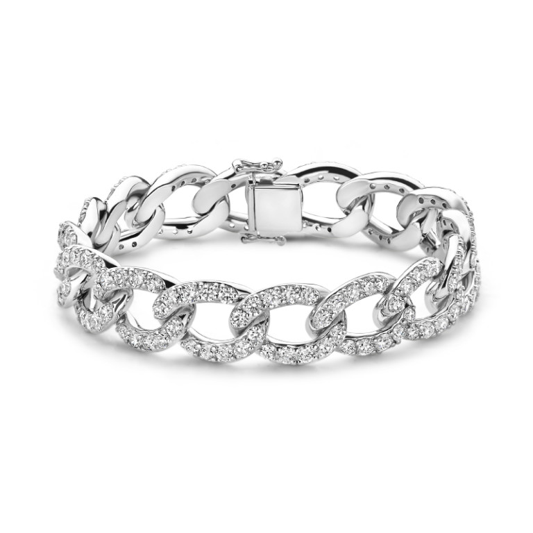 witgoud gourmette armband met diamant SC Highlights Diamonds - #3 witgoud gourmette armband met diamant SC Highlights Diamonds - #3