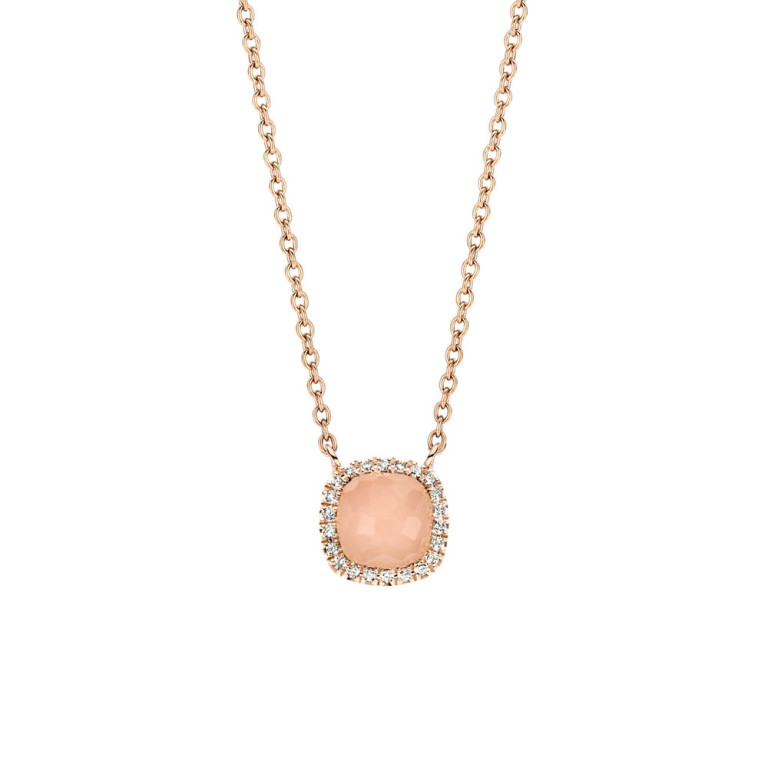 Tirisi Jewelry Milano Sweeties collier met hanger entourage roodgoud met diamant - TP9152GUQP - #2 Tirisi Jewelry Milano Sweeties collier met hanger entourage roodgoud met diamant - TP9152GUQP - #2