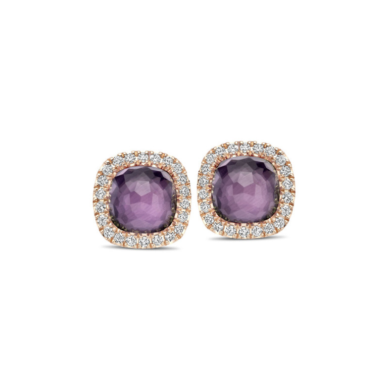 Tirisi Jewelry Milano Sweeties entourage oorknoppen roodgoud met diamant - TE9226AMHP - #3 Tirisi Jewelry Milano Sweeties entourage oorknoppen roodgoud met diamant - TE9226AMHP - #3