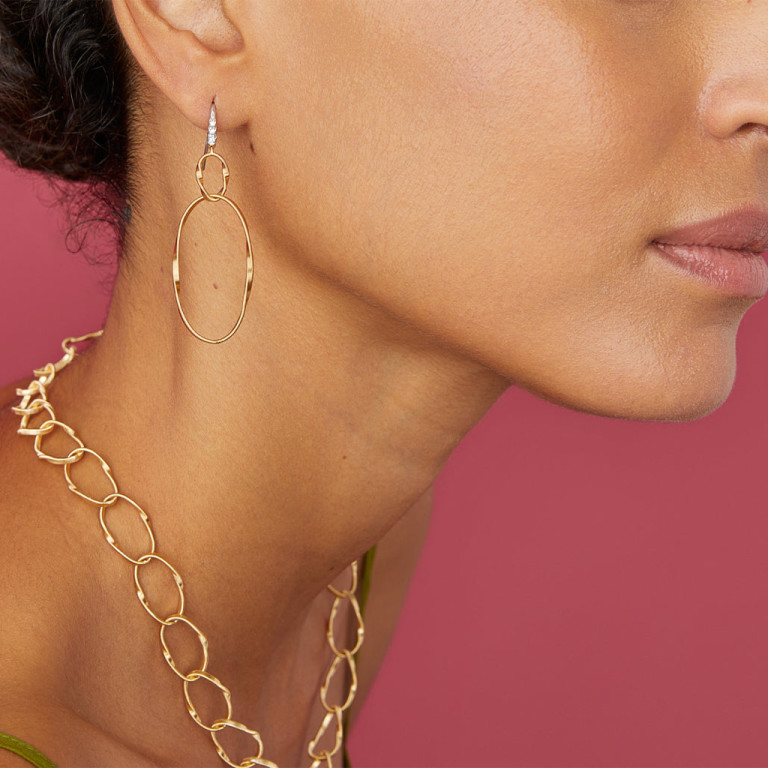 Marco Bicego Marrakech Onde oorhangers geelgoud met diamant - OG369-B2 - #4 Marco Bicego Marrakech Onde oorhangers geelgoud met diamant - OG369-B2 - #4