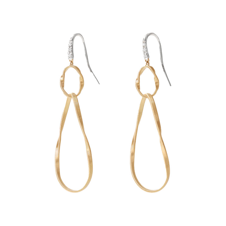Marco Bicego Marrakech Onde oorhangers geelgoud met diamant - OG369-B2 - #2 Marco Bicego Marrakech Onde oorhangers geelgoud met diamant - OG369-B2 - #2