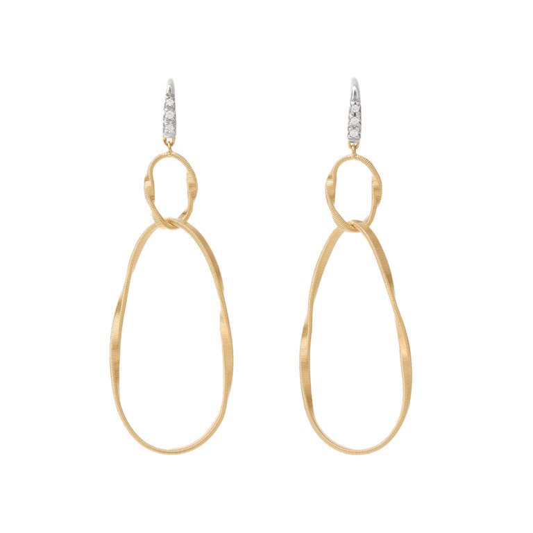 Marco Bicego Marrakech Onde oorhangers geelgoud met diamant - OG369-B2 - #5 Marco Bicego Marrakech Onde oorhangers geelgoud met diamant - OG369-B2 - #5