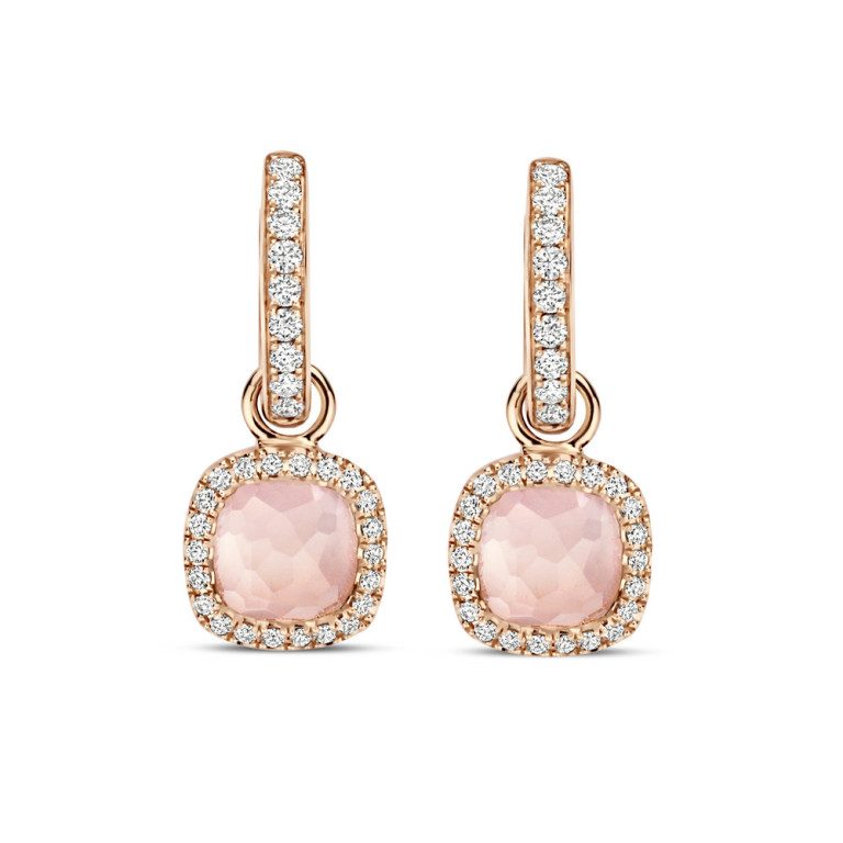 Tirisi Jewelry Milano Sweeties oorhangers roodgoud met Kwarts - TE9330PQP - #1 Tirisi Jewelry Milano Sweeties oorhangers roodgoud met Kwarts - TE9330PQP - #1