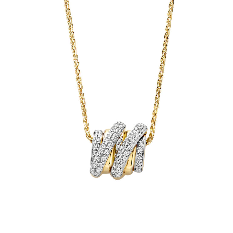 Tirisi Jewelry Amsterdam Swirl collier geel/wit goud met diamant - TN2163D(2T) - #2 Tirisi Jewelry Amsterdam Swirl collier geel/wit goud met diamant - TN2163D(2T) - #2