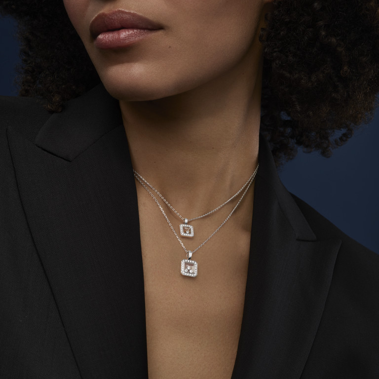 Chopard Happy Diamonds Icons Square collier met hanger witgoud met diamant - 79A115-1201 - #5 Chopard Happy Diamonds Icons Square collier met hanger witgoud met diamant - 79A115-1201 - #5