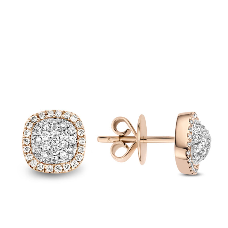 Tirisi Jewelry Milano Sweeties entourage oorknoppen rosé/wit goud met diamant - TE9235D(2P) - #3 Tirisi Jewelry Milano Sweeties entourage oorknoppen rosé/wit goud met diamant - TE9235D(2P) - #3