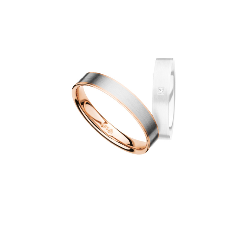 rosé/wit goud trouwring Classic Love Collection - 273622 - #2 rosé/wit goud trouwring Classic Love Collection - 273622 - #2