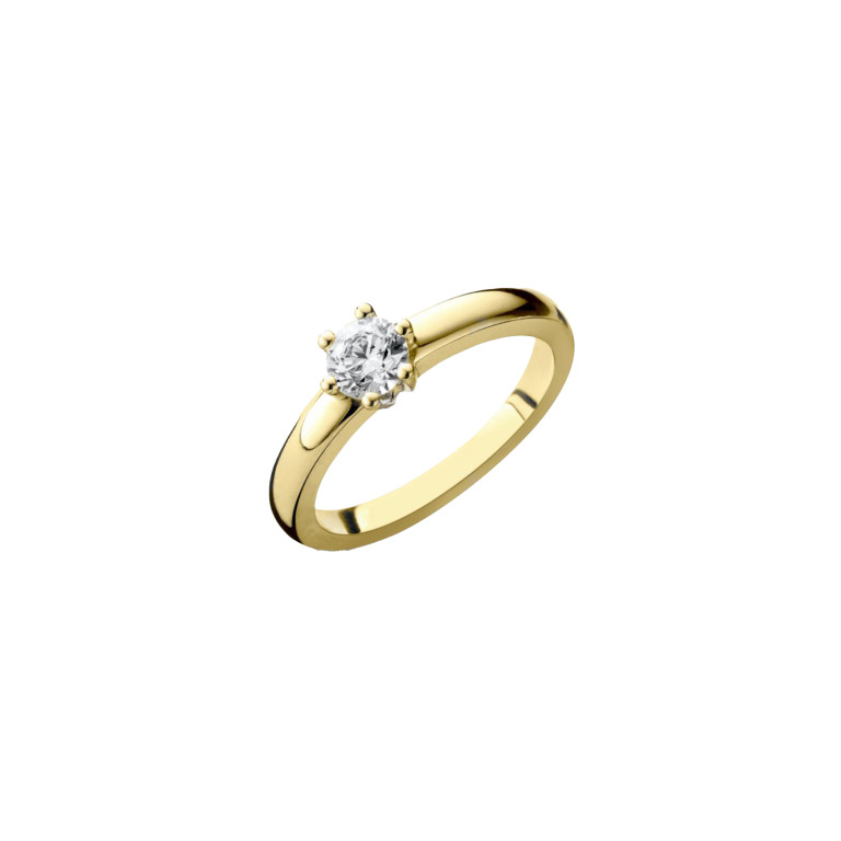 geel/wit goud solitair ring met diamant Schaap en Citroen Diamonds - #2 geel/wit goud solitair ring met diamant Schaap en Citroen Diamonds - #2