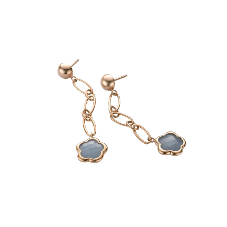 roodgoud oorhangers met Aquamarijn Schaap en Citroen Colours - #2 roodgoud oorhangers met Aquamarijn Schaap en Citroen Colours - #2