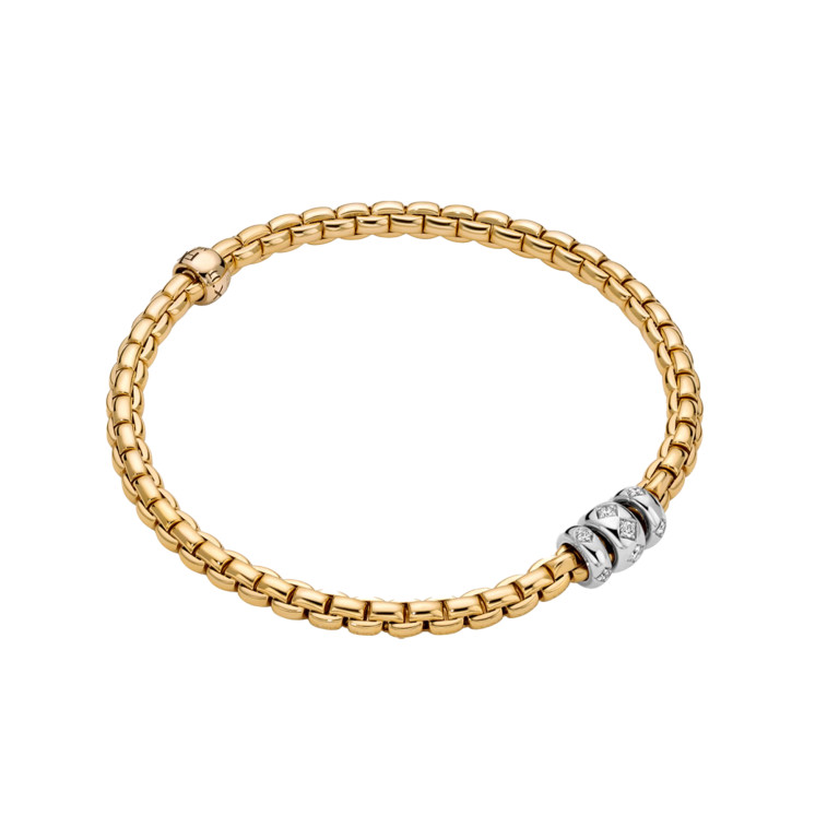 Fope Eka Armbanden geel/wit goud met diamant - 73101B3_PB_G_BBB_00L - #1 Fope Eka Armbanden geel/wit goud met diamant - 73101B3_PB_G_BBB_00L - #1